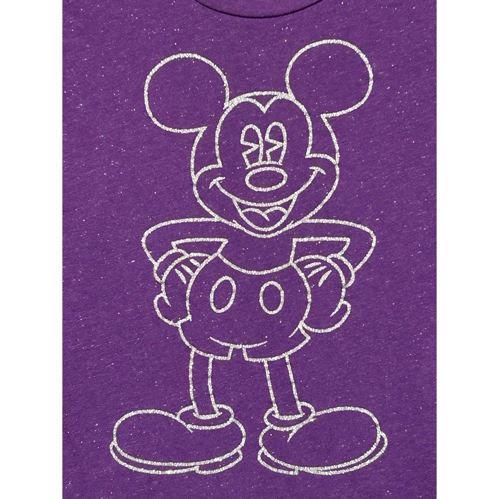 Disney Parks Women's‎ Size 1X Mickey Mouse Shirt Purple With Silver Sparkles - Picture 2 of 9